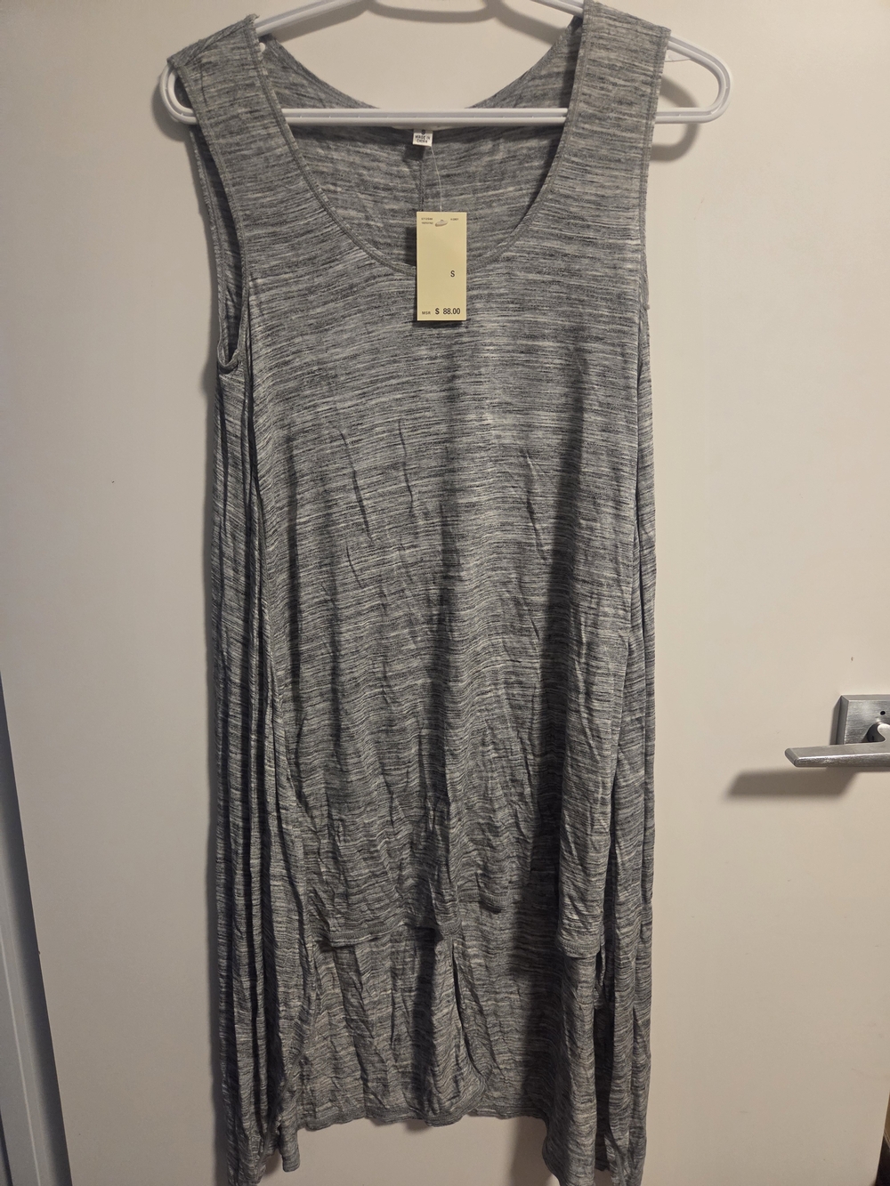 Max Studio Heather Gray Scoop Neck Midi Dress